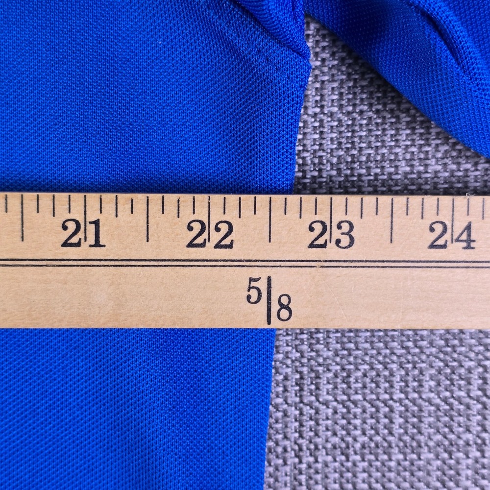 FootJoy Golf Polo Shirt Mens M Royal Blue Contrast Striped Placket Short Sleeve - Picture 9 of 12